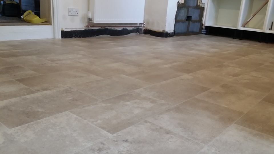 stone effect flooring in a renovated room